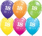 BALLOONS LATEX - 18TH BIRTHDAY TROPICAL ASSORTED PACK 25