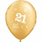 BALLOONS LATEX - 21ST BIRTHDAY GOLD PACK 25