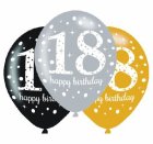 BALLOONS LATEX - 18TH SPARKLING ASSORTMENT - PACK 24
