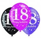 BALLOONS LATEX - 18TH PINK CELEBRATION ASSORTMENT - PACK 24