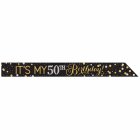 ADD ANY AGE FOIL SASH IN SPARKLING GOLD & BLACK