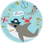 AHOY PIRATE PARTY LUNCH PLATES - BULK PACK OF 18