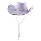COWBOY HAT - WHITE WITH SILVER SEQUIN