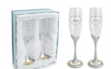 BRIDE AND GROOM CHAMPAGNE GLASSES