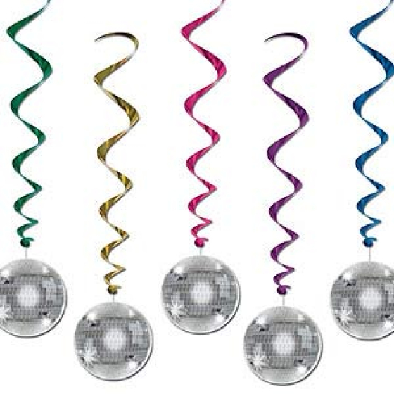DISCO BALLS SHIMMERS & WHIRLS - PACK OF 5