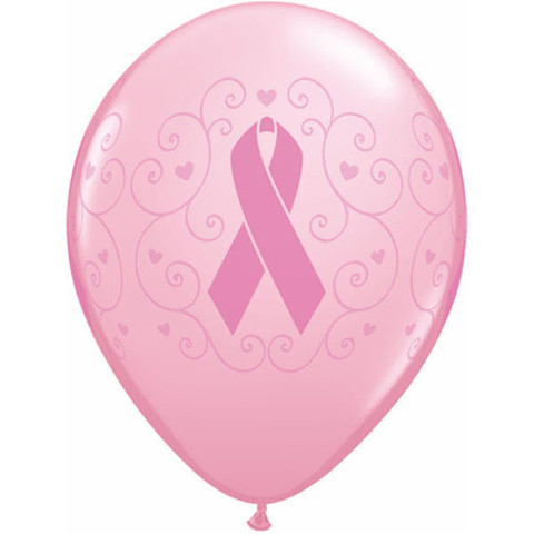 BALLOONS LATEX - BREAST CANCER AWARENESS DESIGN PACK 25