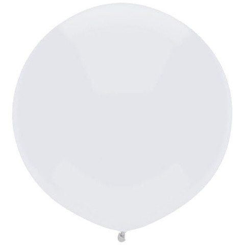 STANDARD BRIGHT WHITE 17" ROUND CAR YARD BALLOONS PACK OF 50