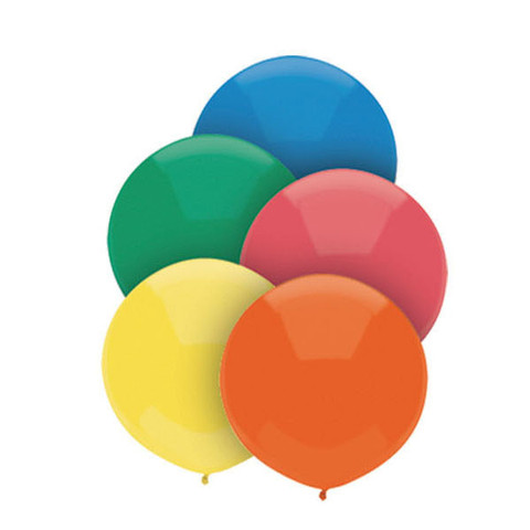 PRIMARY ASSORTMENT 17" ROUND CAR YARD BALLOONS PACK OF 50