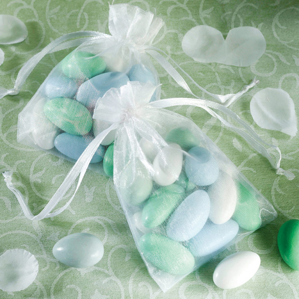 PARTY FAVOUR BAGS ORGANZA - WHITE PACK OF 24