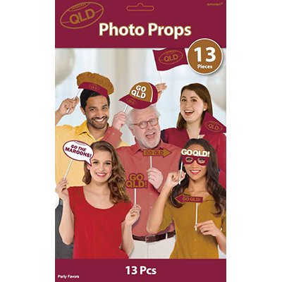 SELFIE PHOTO BOOTH PROPS - QLD ORIGIN PACK OF 13