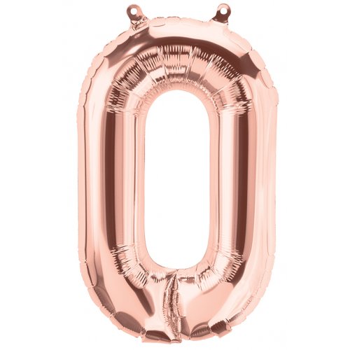 FOIL BALLOON AIR FILLED - ROSE GOLD 'NUMBER 0'