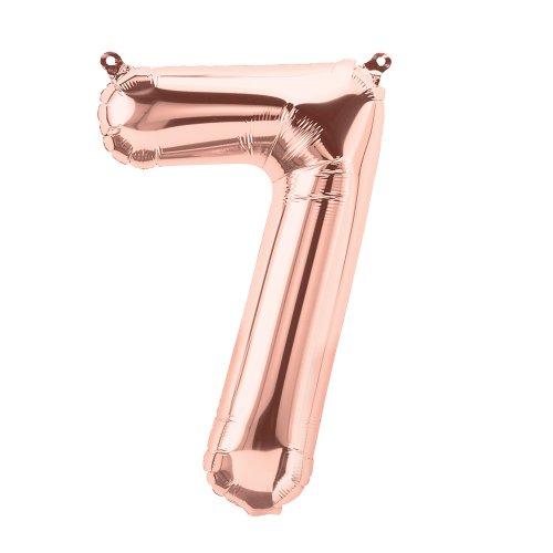 FOIL BALLOON AIR FILLED - ROSE GOLD 'NUMBER 7'