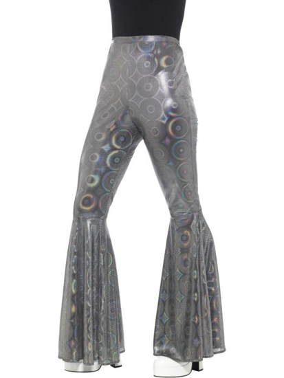 1970'S LADIES FLARED/FLARES TROUSERS - SILVER