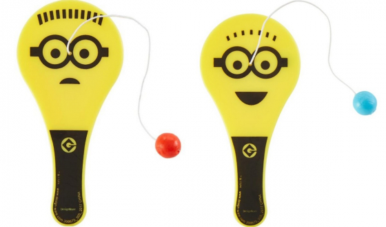 PARTY FAVOURS - MINION PADDLE BALLS PACK OF 12