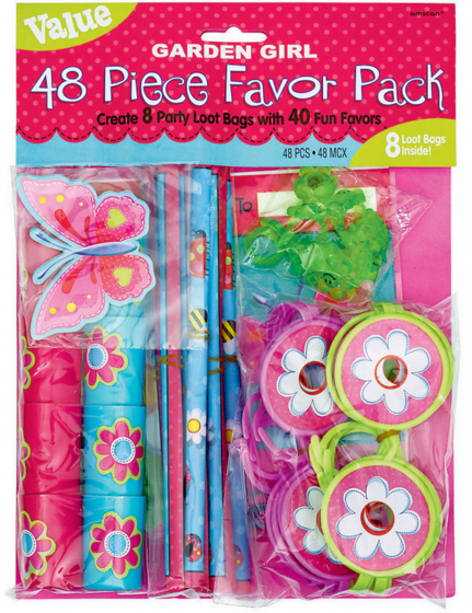 BUTTERFLY GARDEN GIRL PARTY FAVOUR PACK - VALUE PACK OF 48