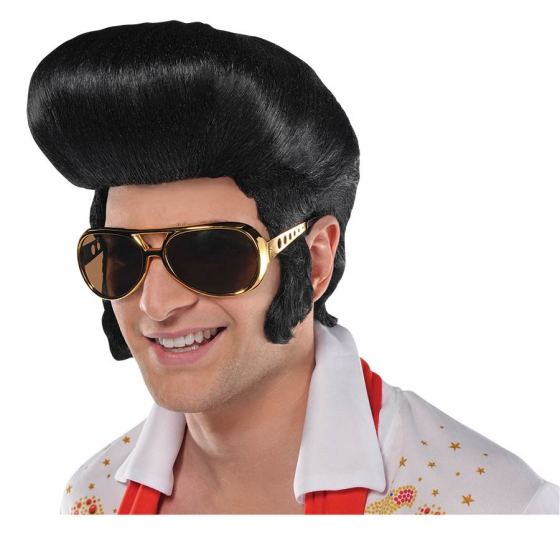 ELVIS THE KING WIG WITH  SIDEBURNS