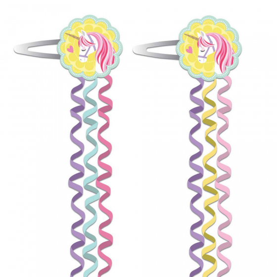 PARTY FAVOURS - MAGICAL UNICORN HAIR CLIPS PACK OF 4