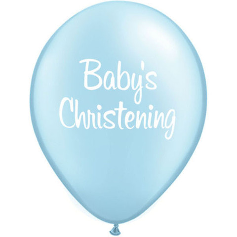 BALLOONS LATEX - BABY CHRISTENING PEARL BLUE PACK OF 6