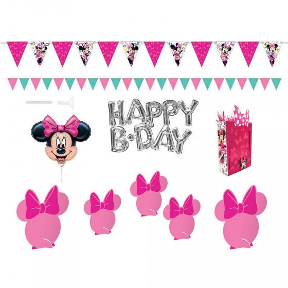 MINNIE MOUSE SCENE SETTER, BALLOONS & TABLE DECORATING KIT