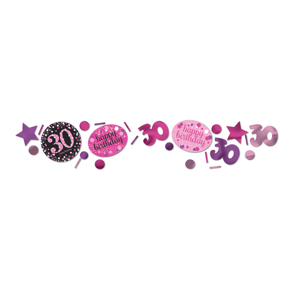 30TH BIRTHDAY SCATTERS SPARKLING - PINK, SILVER & BLACK