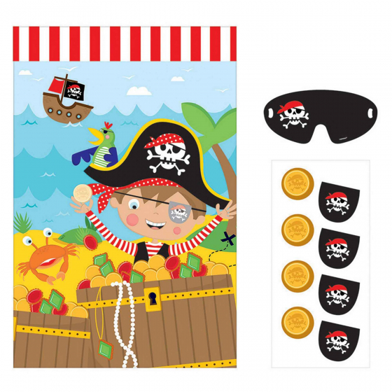 PIRATE PARTY GAME -PIN THE EYE PATCH ON THE PIRATE