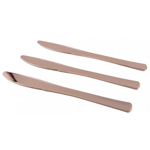 DISPOSABLE CUTLERY - DELUXE ROSE GOLD KNIVES PACK 12