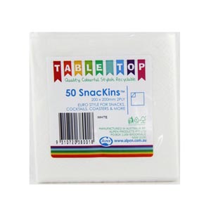 COCKTAIL NAPKINS WHITE 2 PLY - PACK OF 50