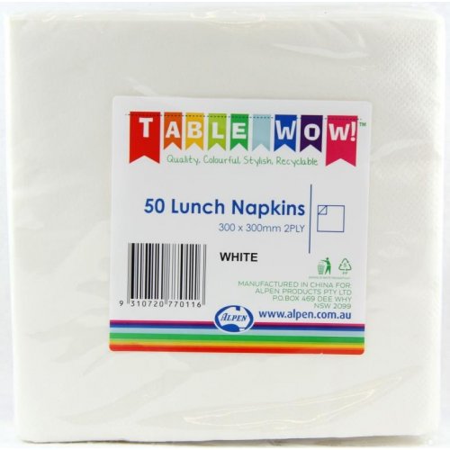 NAPKINS - WHITE LUNCH BULK PACK OF 300