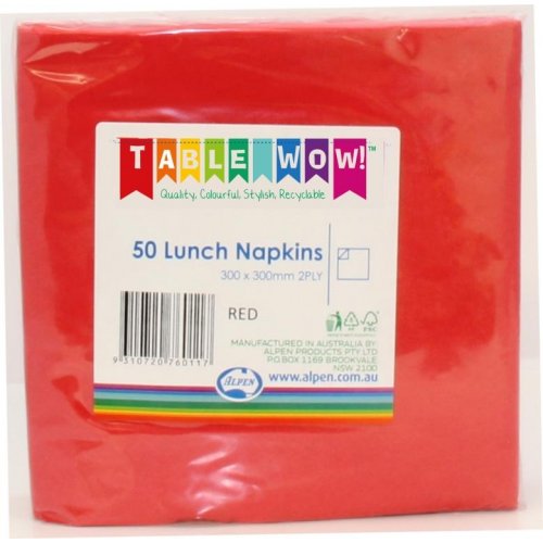 CHRISTMAS RED LUNCH NAPKINS - PACK 50