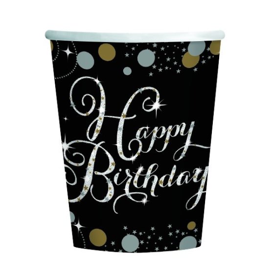 HAPPY BIRTHDAY CUPS SPARKLING CELEBRATION - PACK OF 8