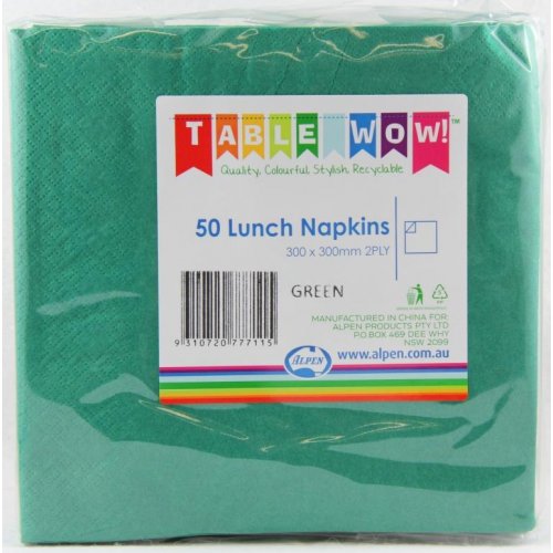 NAPKINS - GREEN LUNCH BULK PACK OF 300