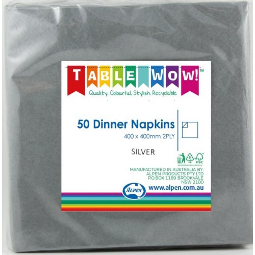 NAPKINS - SILVER DINNER BULK PACK OF 300