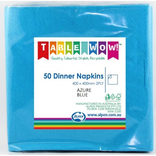 NAPKINS - AZURE BLUE DINNER BULK PACK OF 300