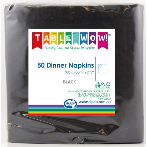 NAPKINS - BLACK DINNER BULK PACK OF 300