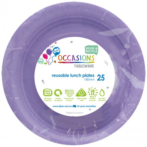 DISPOSABLE ENTREE / SNACK PLATE - LAVENDER BULK PACK OF 100