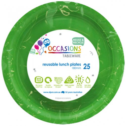 DISPOSABLE ENTREE / SNACK PLATE - LIME BULK PACK OF 100