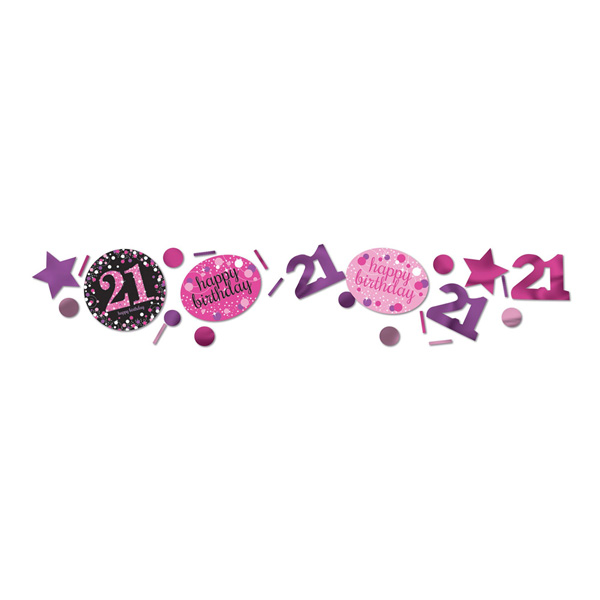 21ST BIRTHDAY SCATTERS SPARKLING - PINK, SILVER & BLACK