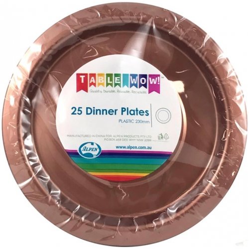 DISPOSABLE DINNER PLATE - ROSE GOLD PACK OF 25