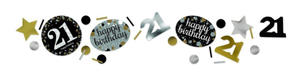21ST BIRTHDAY SCATTERS SPARKLING - SILVER, GOLD & BLACK