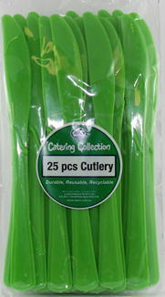 DISPOSABLE CUTLERY - LIME KNIVES PK 25
