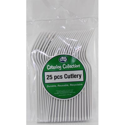 DISPOSABLE CUTLERY - WHITE FORKS PK 25
