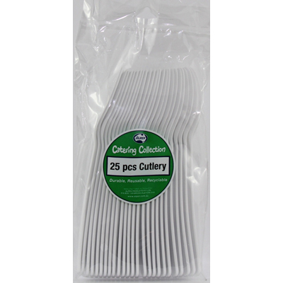 DISPOSABLE CUTLERY - WHITE SPOONS PK 25