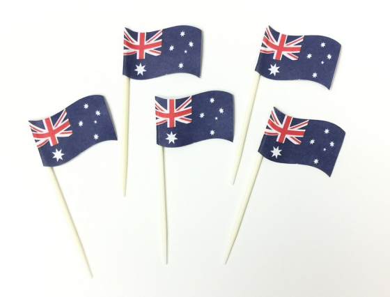 AUSTRALIAN FLAG TOOTH PICKS PACK OF 24