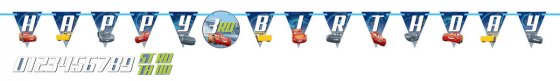 CARS 3 - JUMBO ADD AN AGE BIRTHDAY LETTER BANNER
