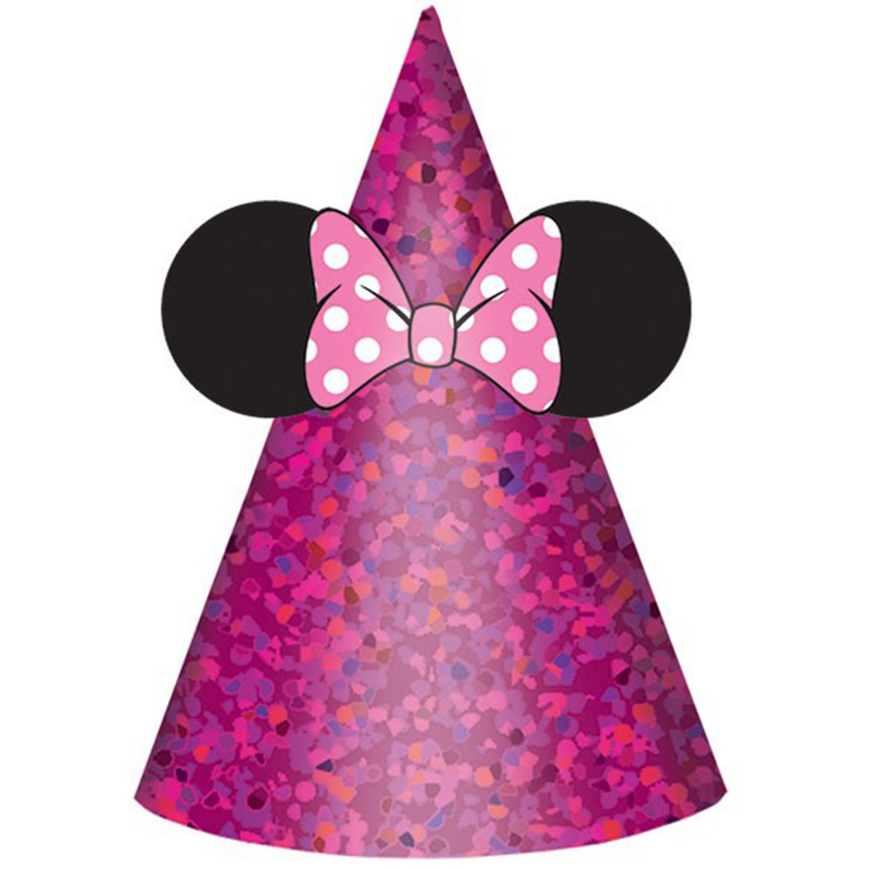 MINNIE MOUSE PARTY HATS - PACK OF 8