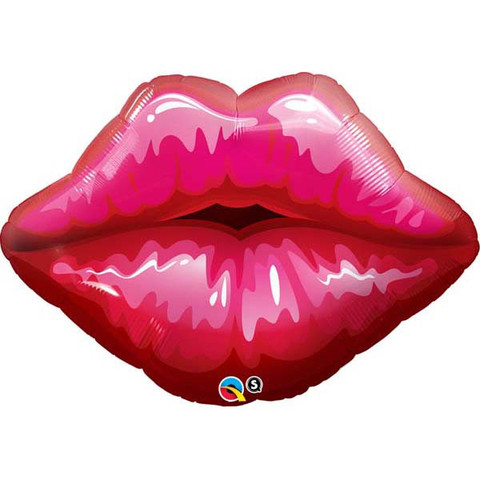 FOIL SUPERSHAPE BALLOON - BIG RED KISSEY LIPS
