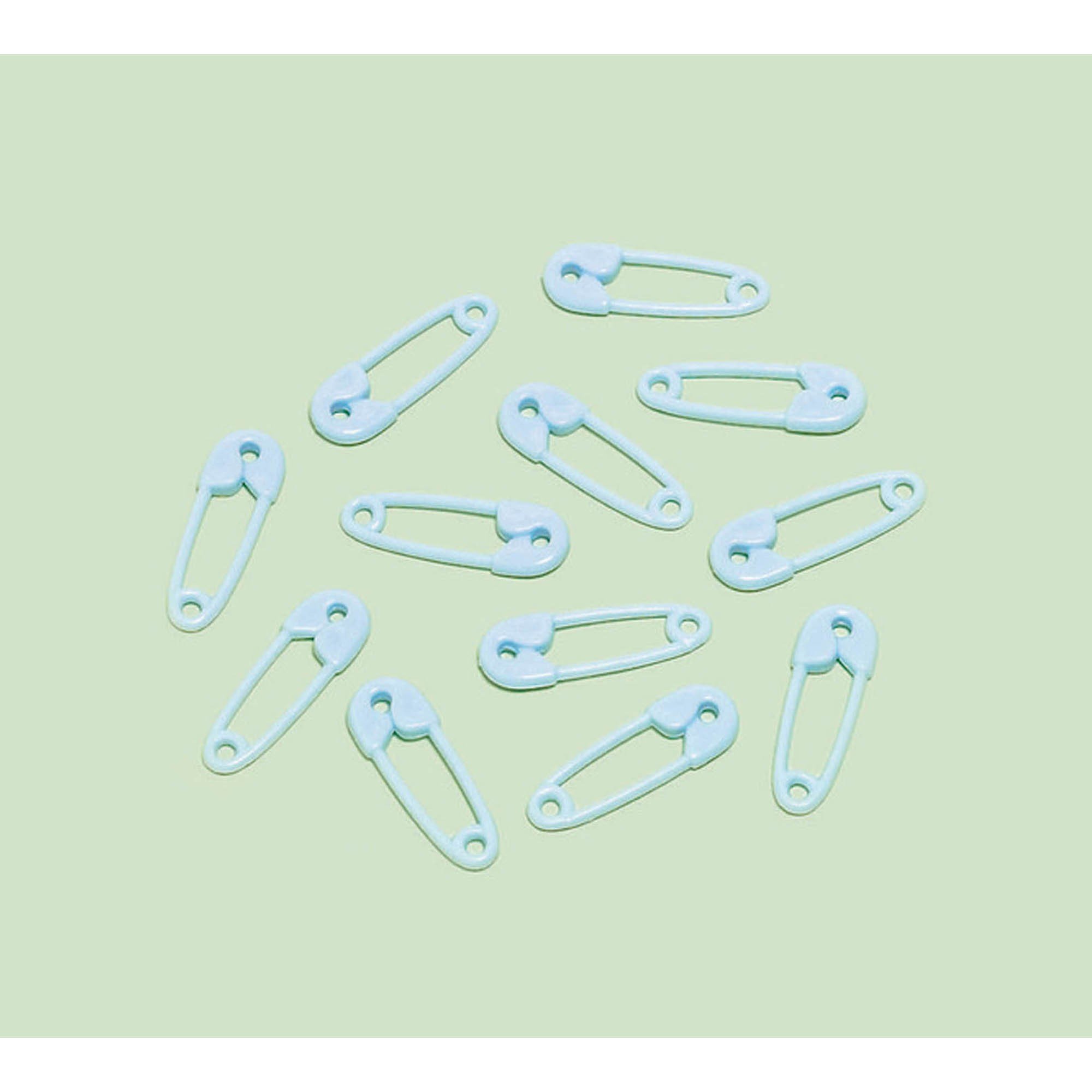 PARTY FAVOURS - BABY SAFETY PIN DECORATIONS BLUE PACK OF 24
