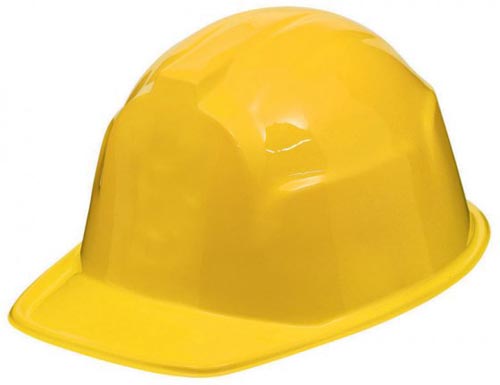 CONSTRUCTION HARD HAT - YELLOW PLASTIC
