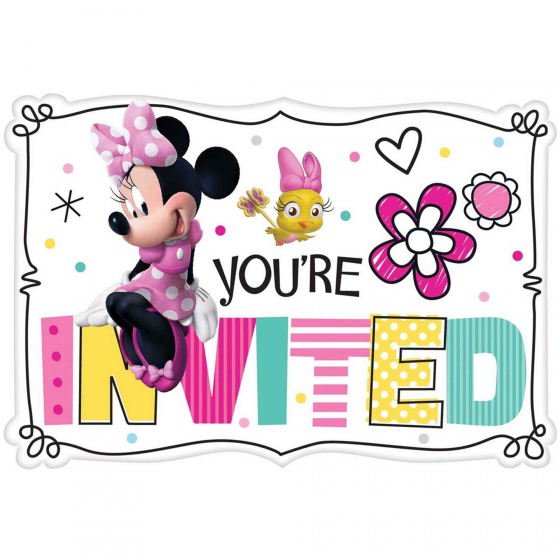 MINNIE MOUSE INVITATIONS PACK OF 8