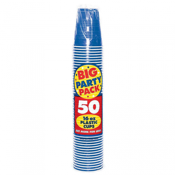DISPOSABLE CUPS BULK - ROYAL BLUE - PACK OF 50